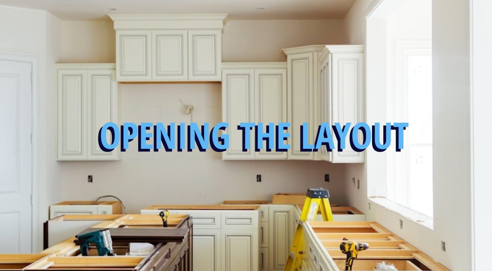 Remodeling in Tacoma’s Stadium District, Browns Point & Old Town Neighborhoods: You NEED to Know This Before You Start 3 Remodeled kitchen, caption reading 'opening the layout'